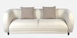 Vale Fabric 3 Seater Sofa with Leatherette Cladding in Beige Colour
