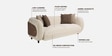Vale Fabric 3 Seater Sofa with Leatherette Cladding in Beige Colour Vale Fabric 3 Seater Sofa with Leatherette Cladding in Beige Colour