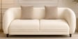 Vale Fabric 3 Seater Sofa with Leatherette Cladding in Beige Colour