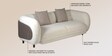 Vale Fabric 3 Seater Sofa with Leatherette Cladding in Beige Colour