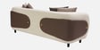 Vale Fabric 3 Seater Sofa with Leatherette Cladding in Beige Colour