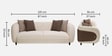 Vale Fabric 3 Seater Sofa with Leatherette Cladding in Beige Colour