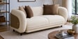 Vale Fabric 3 Seater Sofa with Leatherette Cladding in Beige Colour