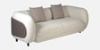 Vale Fabric 3 Seater Sofa with Leatherette Cladding in Beige Colour