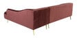Valencia Velvet LHS Sectional Sofa in Wine Red Colour