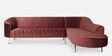 Valencia Velvet LHS Sectional Sofa in Wine Red Colour
