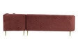 Valencia Velvet LHS Sectional Sofa in Wine Red Colour
