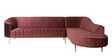 Valencia Velvet LHS Sectional Sofa in Wine Red Colour