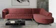 Valencia Velvet LHS Sectional Sofa in Wine Red Colour