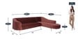 Valencia Velvet LHS Sectional Sofa in Wine Red Colour