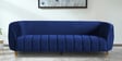 Hairo Velvet 3 Seater Sofa In Blue Colour