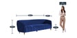 Hairo Velvet 3 Seater Sofa In Blue Colour