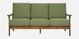 Valery Solid Wood 3 Seater Sofa In Green Colour