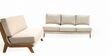 Varna White Boucle Upholstered 3 Seater Sofa Set
