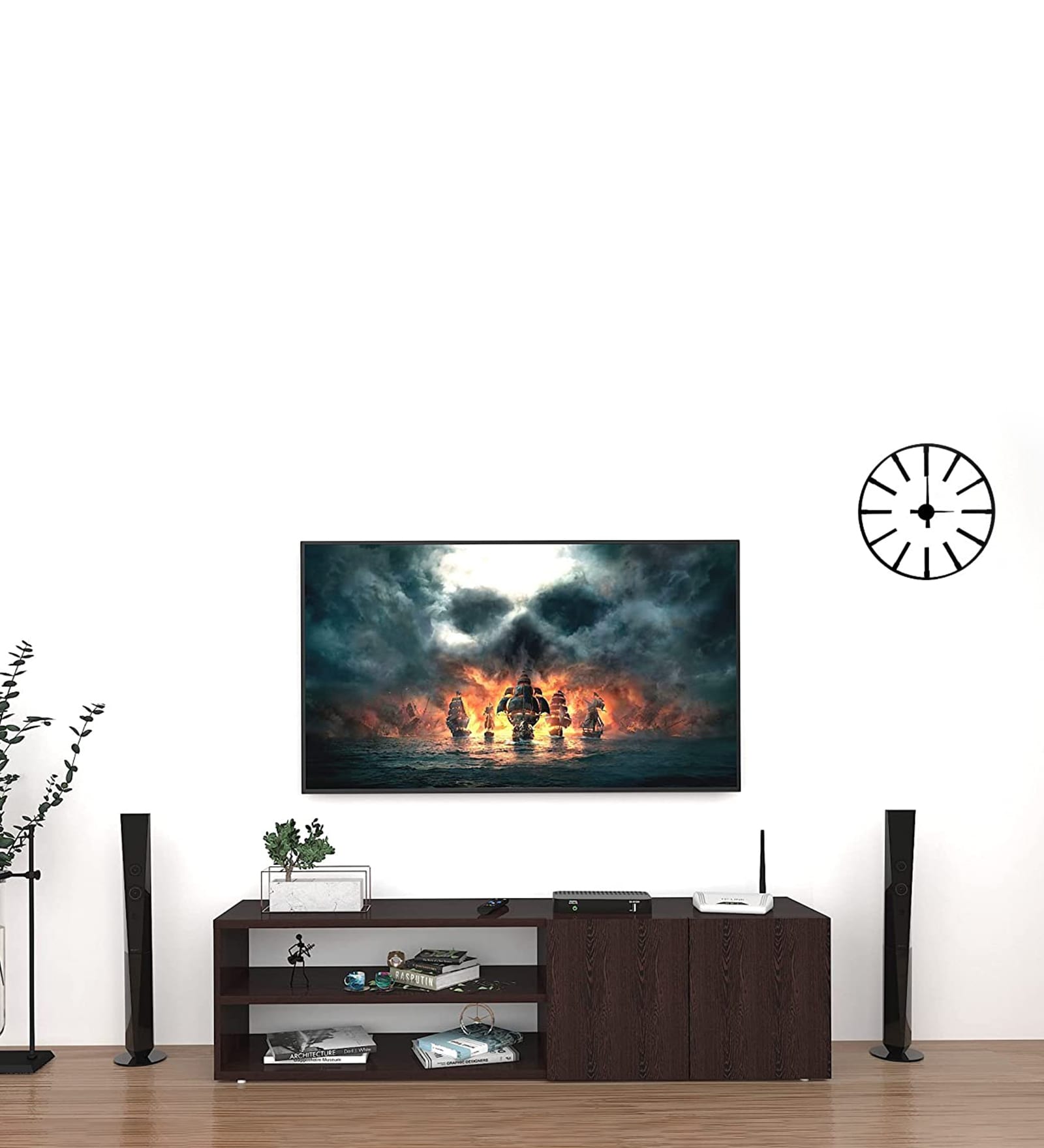 Vactor TV Console for TVs in Wenge Finish for TVs up to 55"
