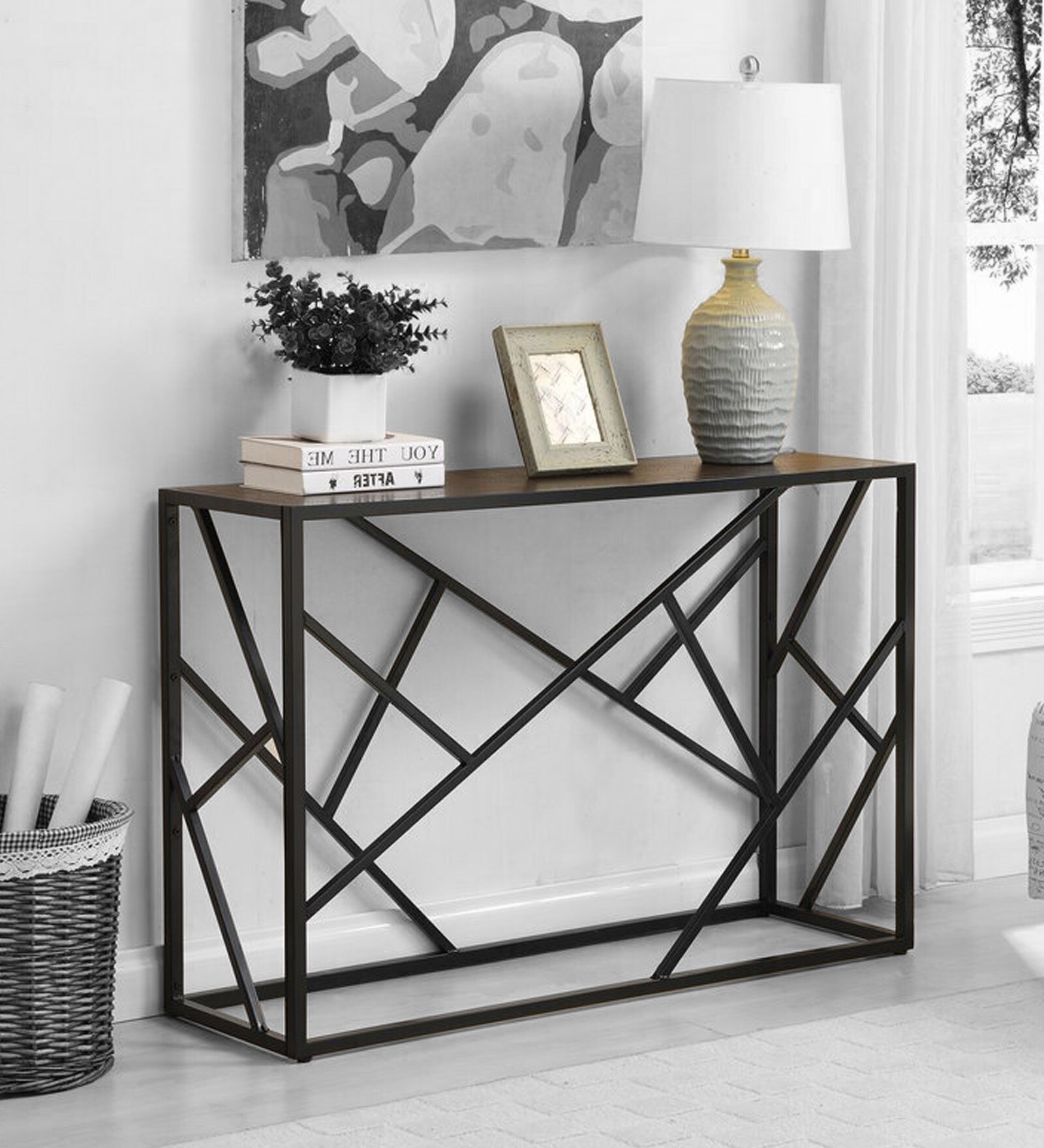 Val Console Table in Black Finish