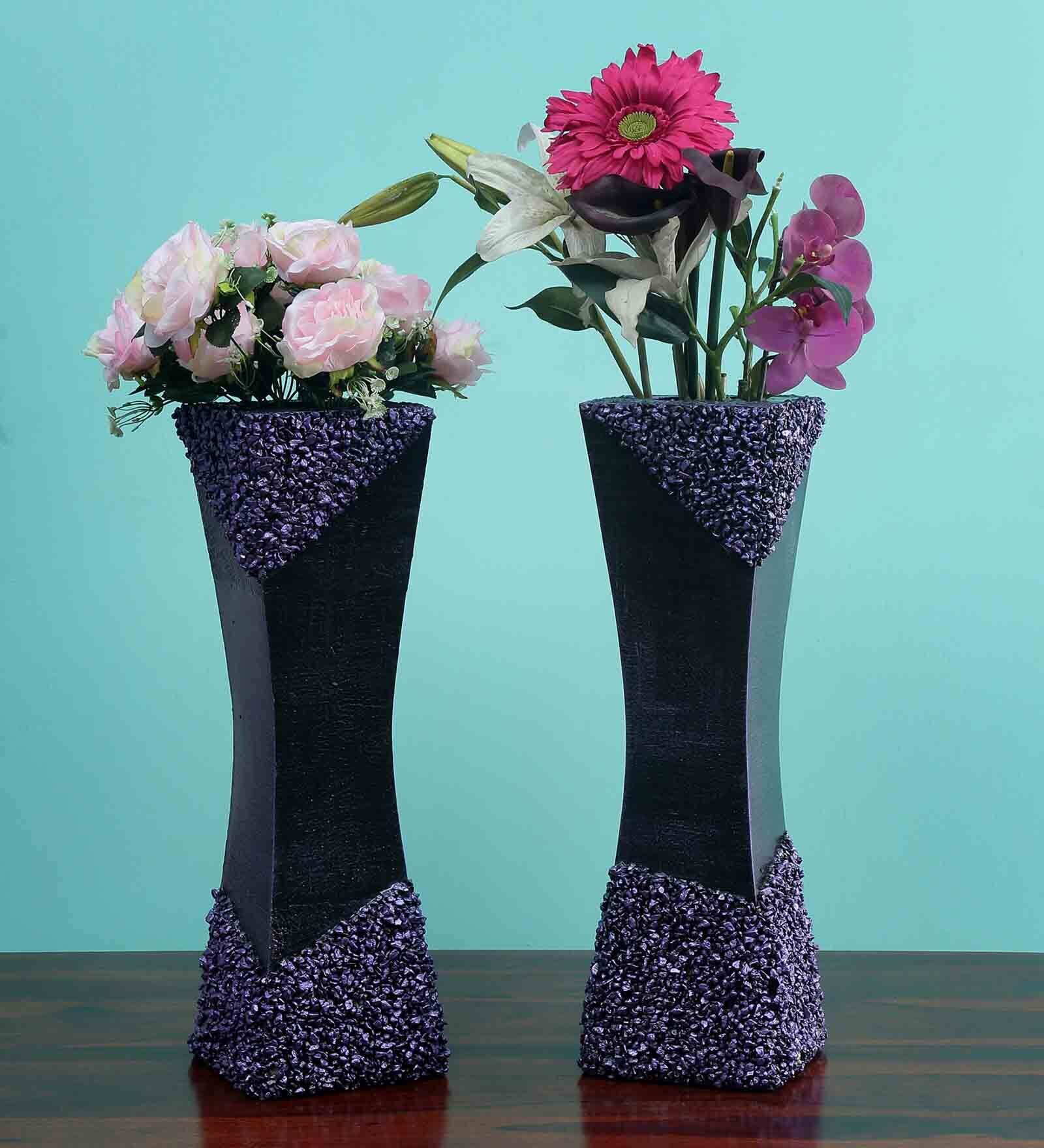 Vale (Set Of 2) Engineered Wood Cylinder Vase