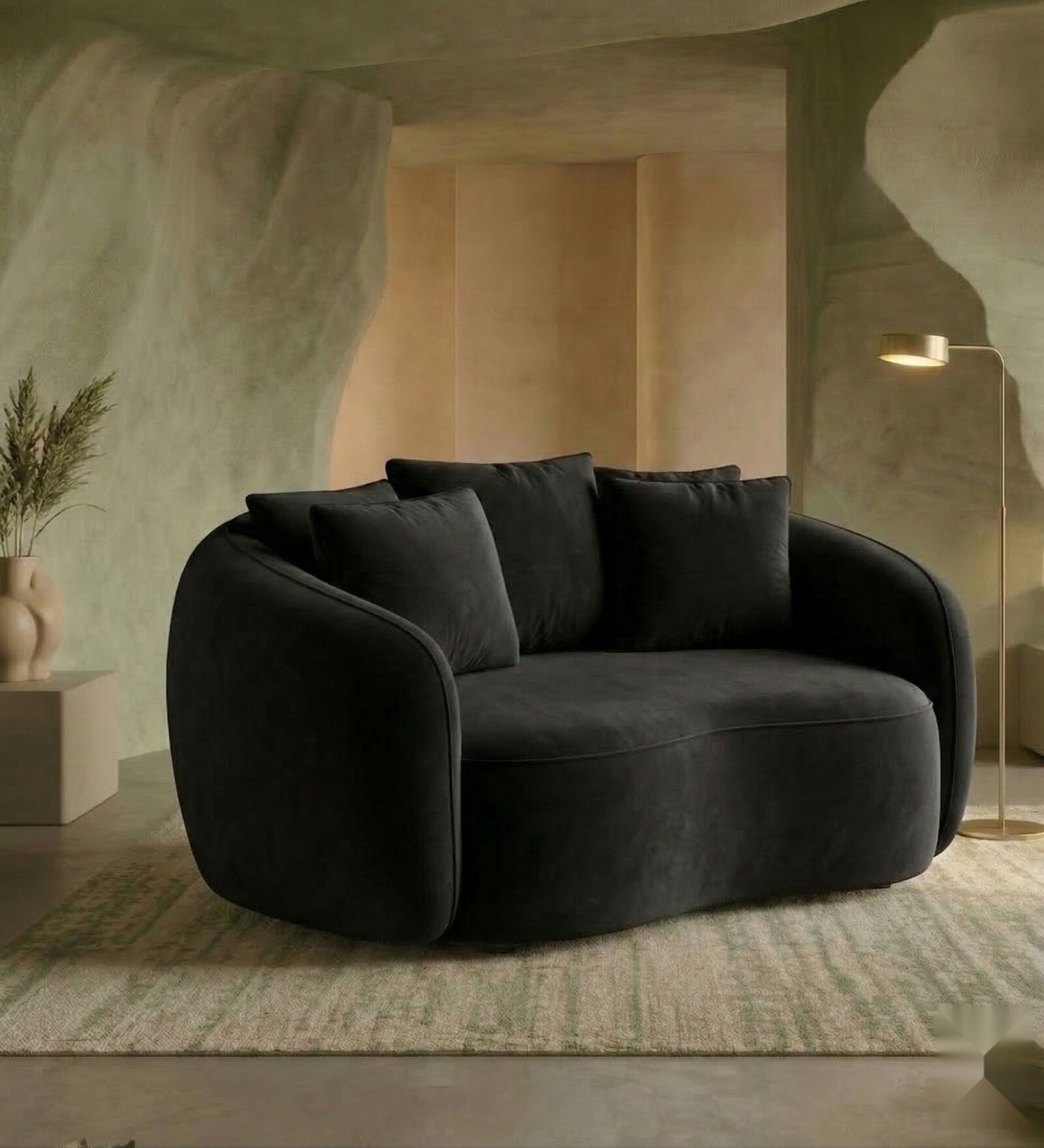 Valencia Royal 1 Seater Sofa In Black Color