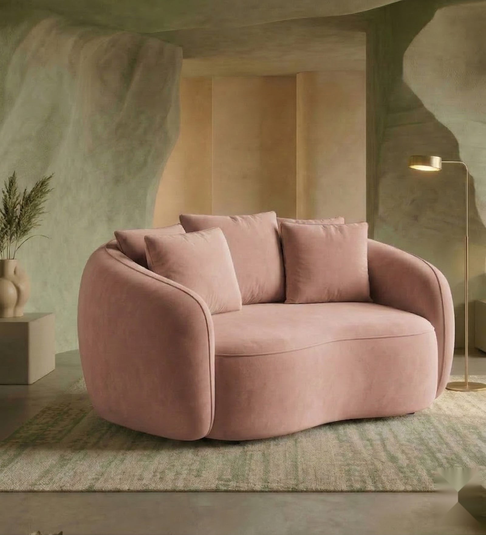 Valencia Royal 1 Seater Sofa In Blush Pink Color