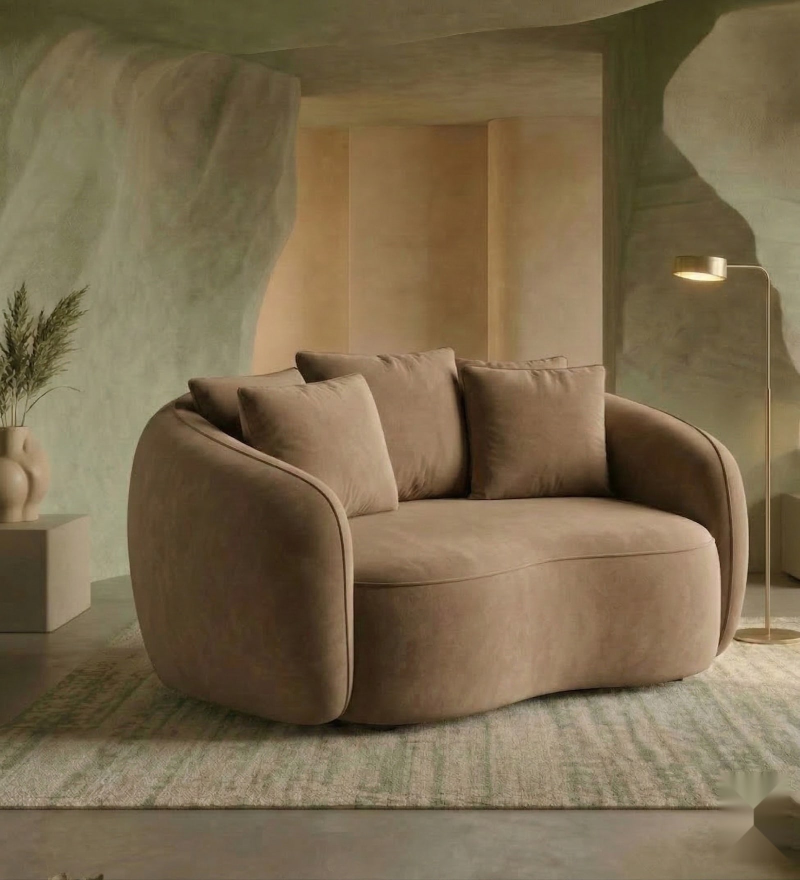 Valencia Royal 1 Seater Sofa In Light Brown Color