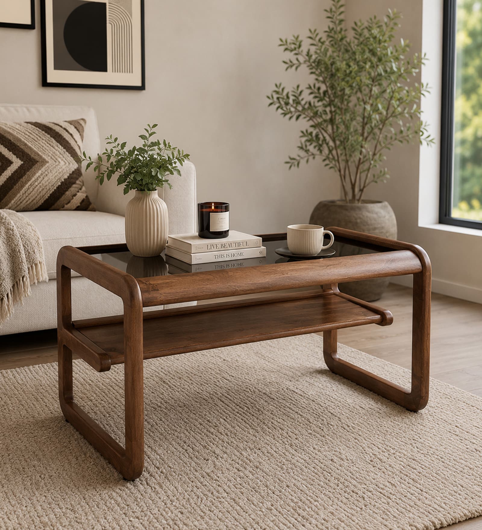 Valetta Mango Wood Coffee Table in Tubbaq Finish Valetta Mango Wood Coffee Table in Tubbaq Finish