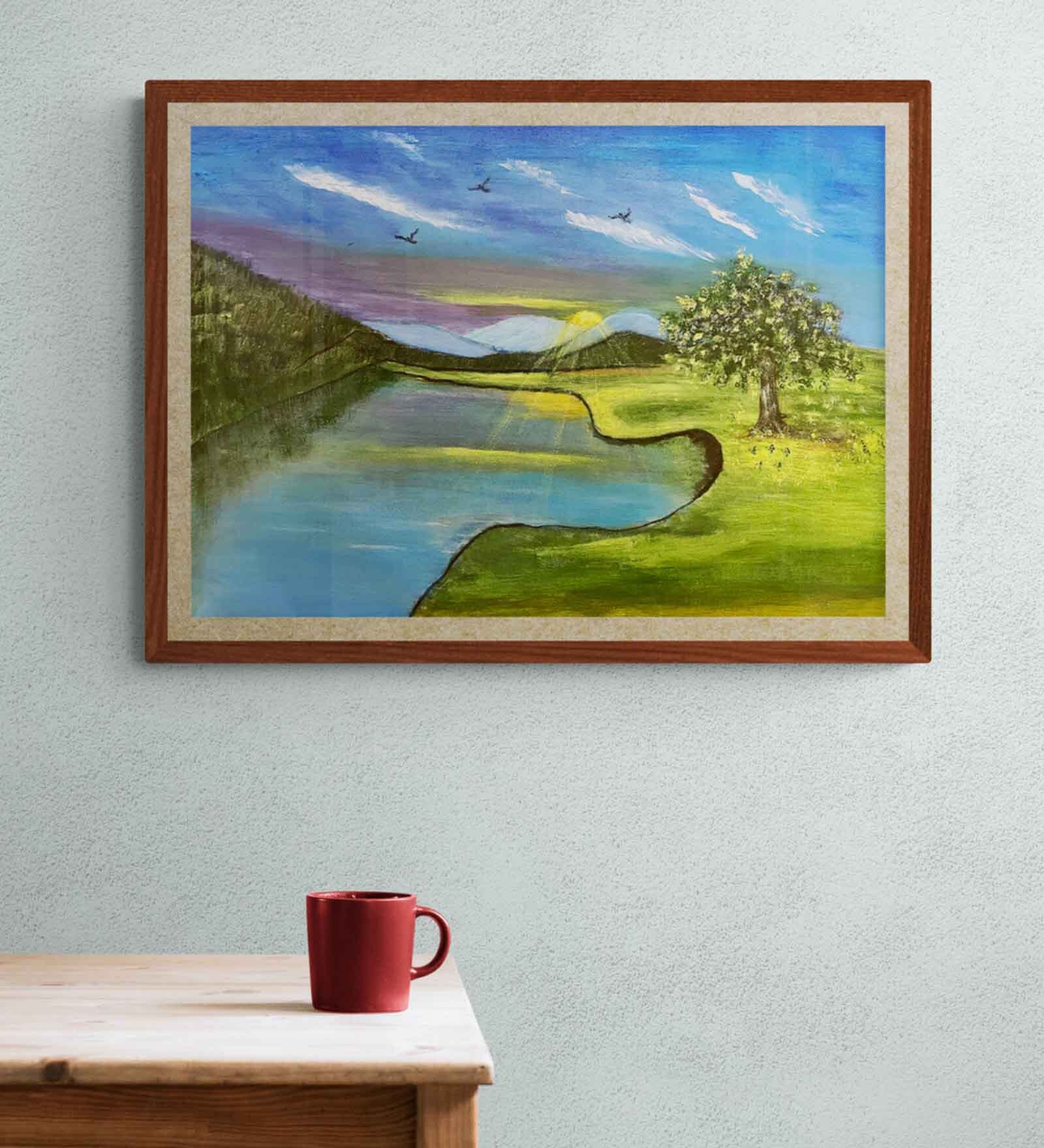 Valley Handmade Acrylic Paint On Canvas Unframed