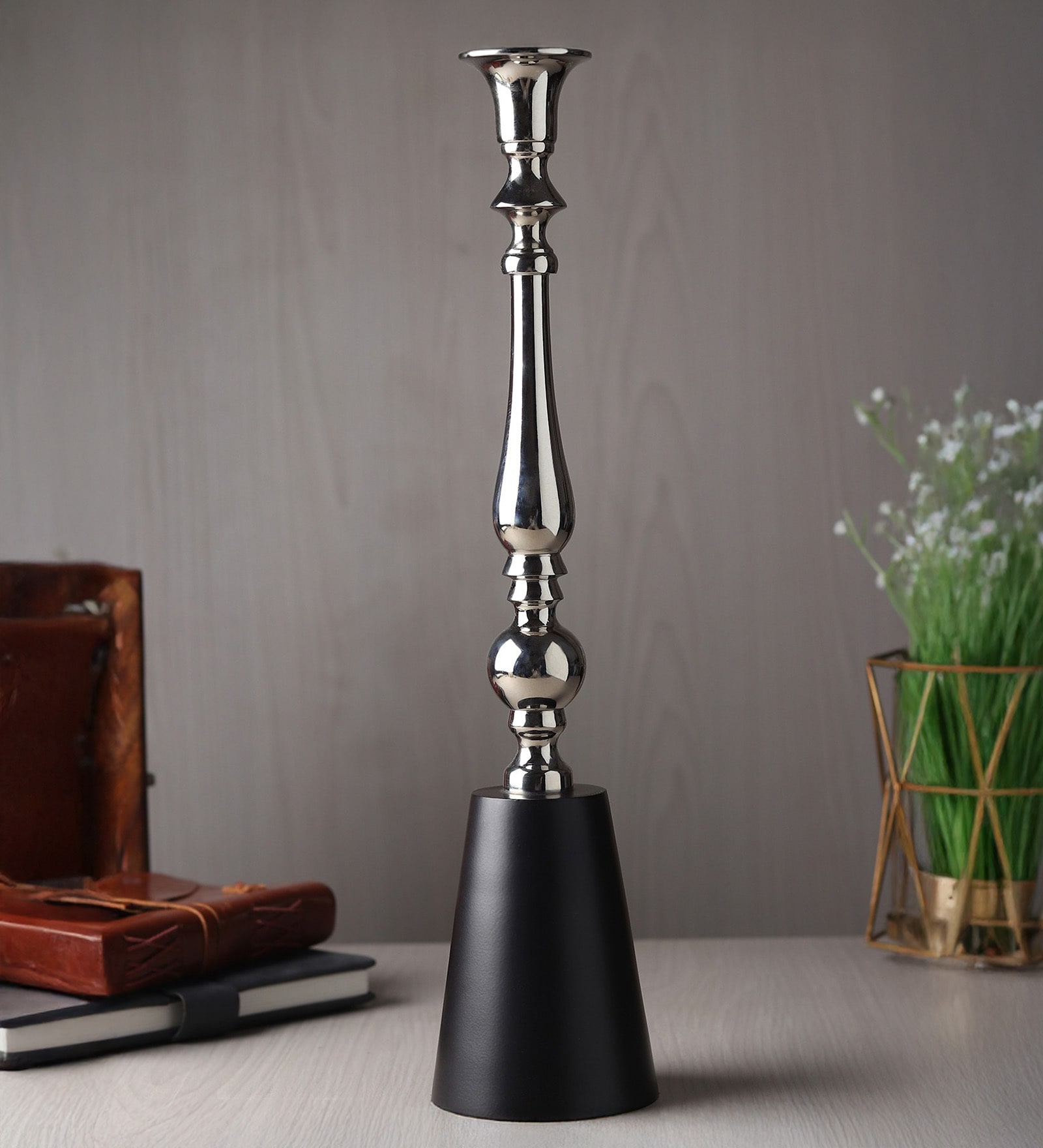 Valora Silver Candle Holder Small