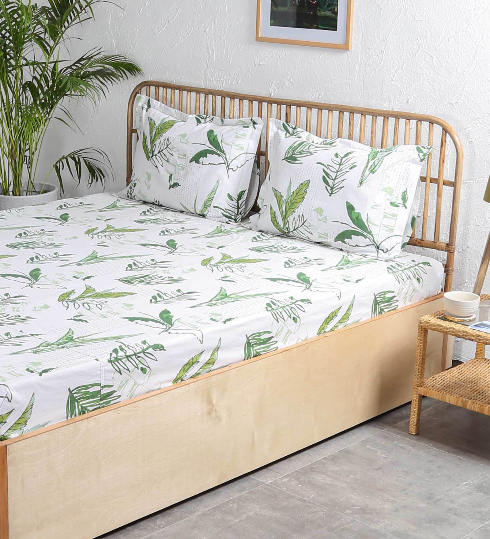 Vanam Cotton 180 TC King Size Bedsheet with 2 Pillow Covers