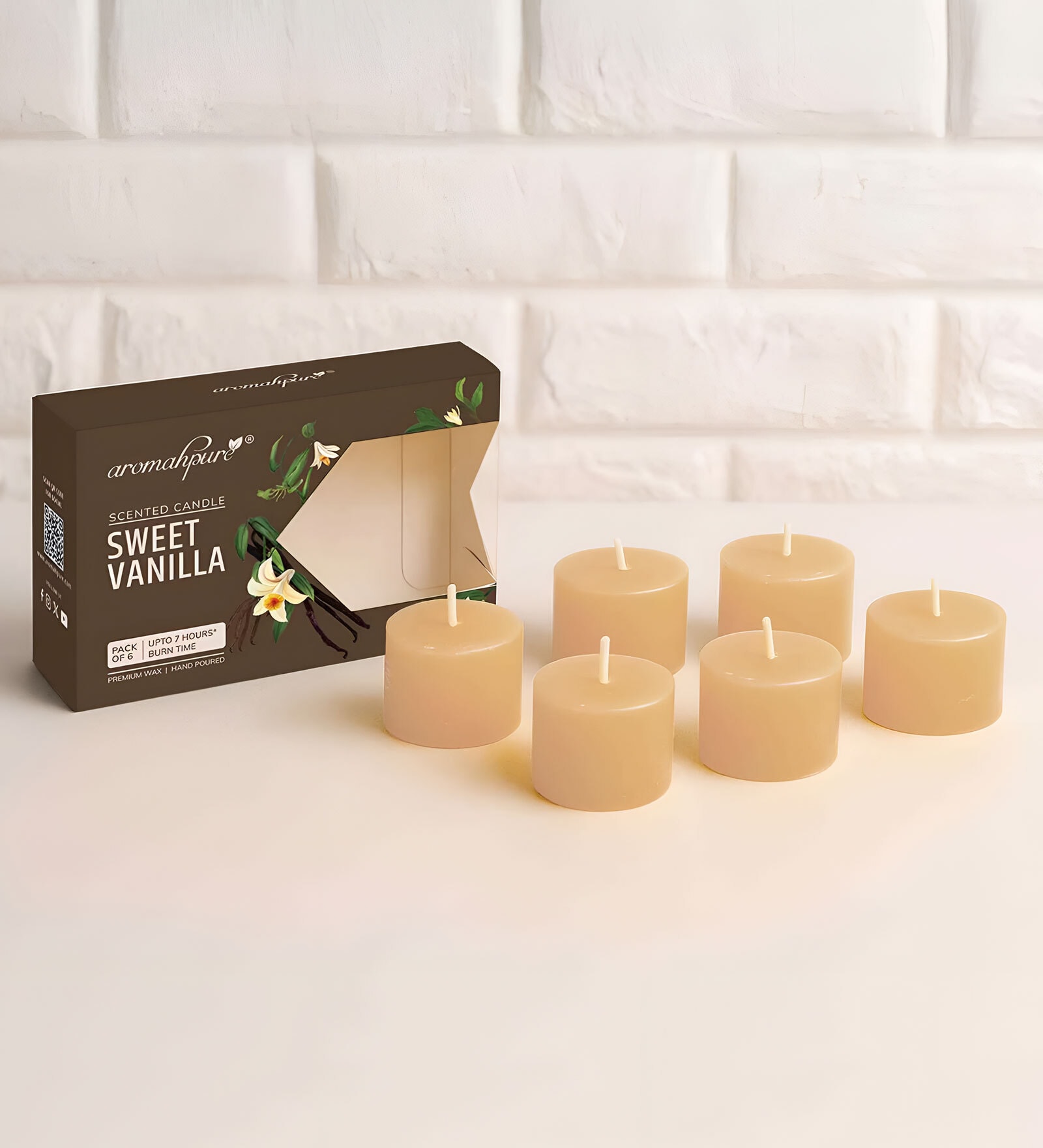 Vanilla Scented Set of 6 Votive Candles Vanilla Scented Set of 6 Votive Candles
