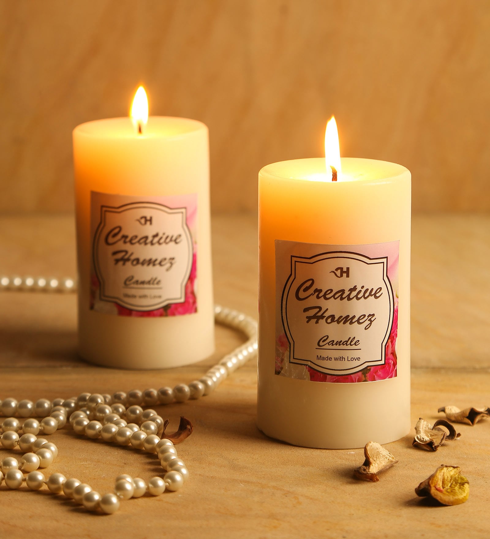 Vanilla Aroma Set of 2 Scented Candles