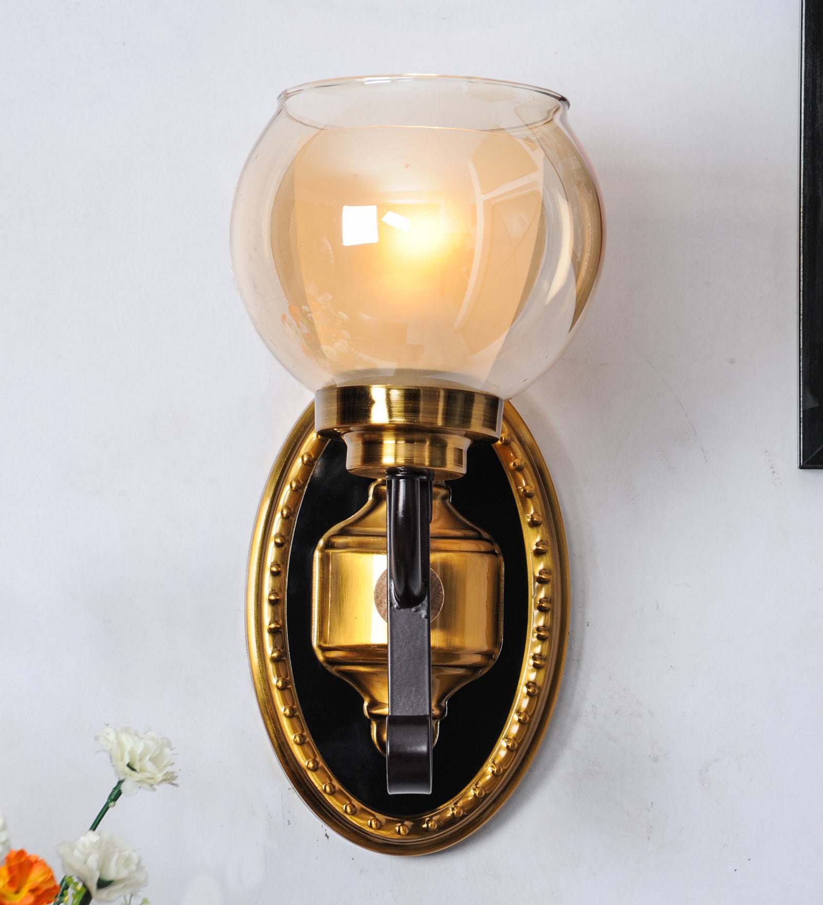 Skyline Antique Brass Metal Wall Sconces