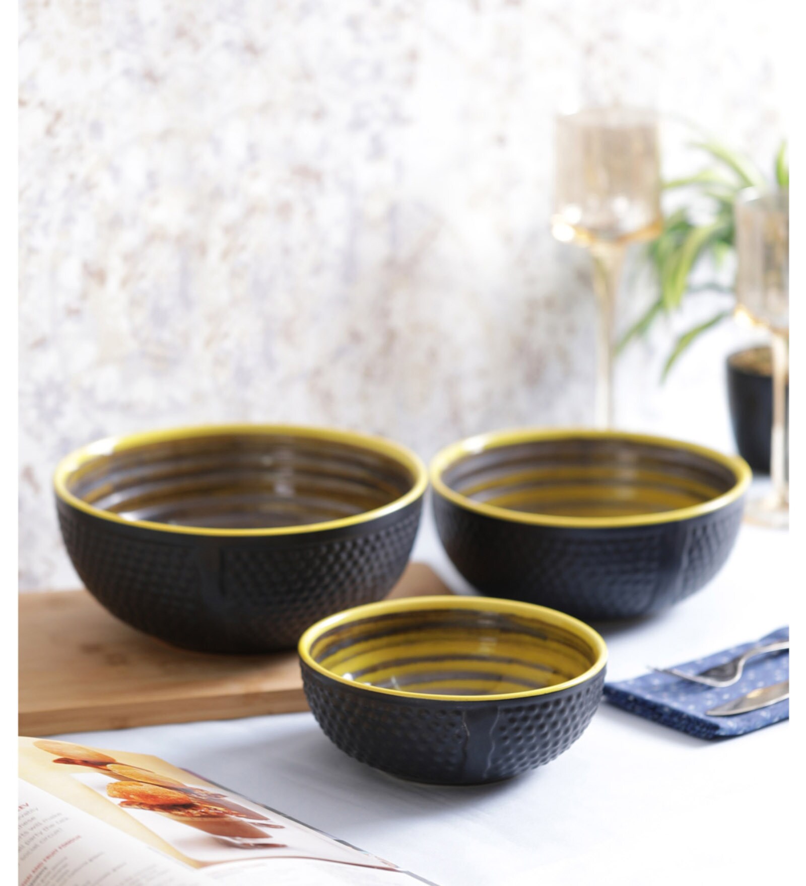 1 Litre Ceramic Serving Bowls Set of 3