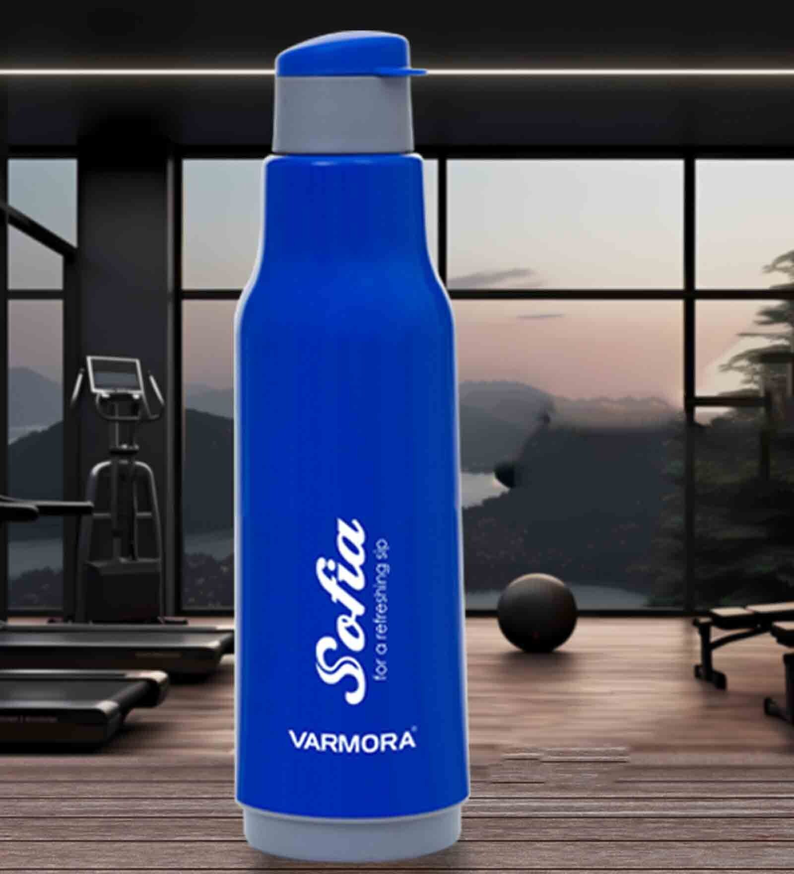 Varmora Sofia| Plastic Insulated Water Bottle| FDA Approved BPA-Free | Hot & Cold Compatible | 600ml- Blue