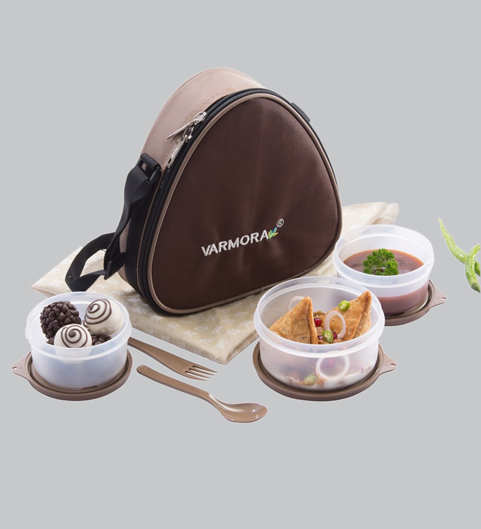 Varmora Treat Brown Lunch Box