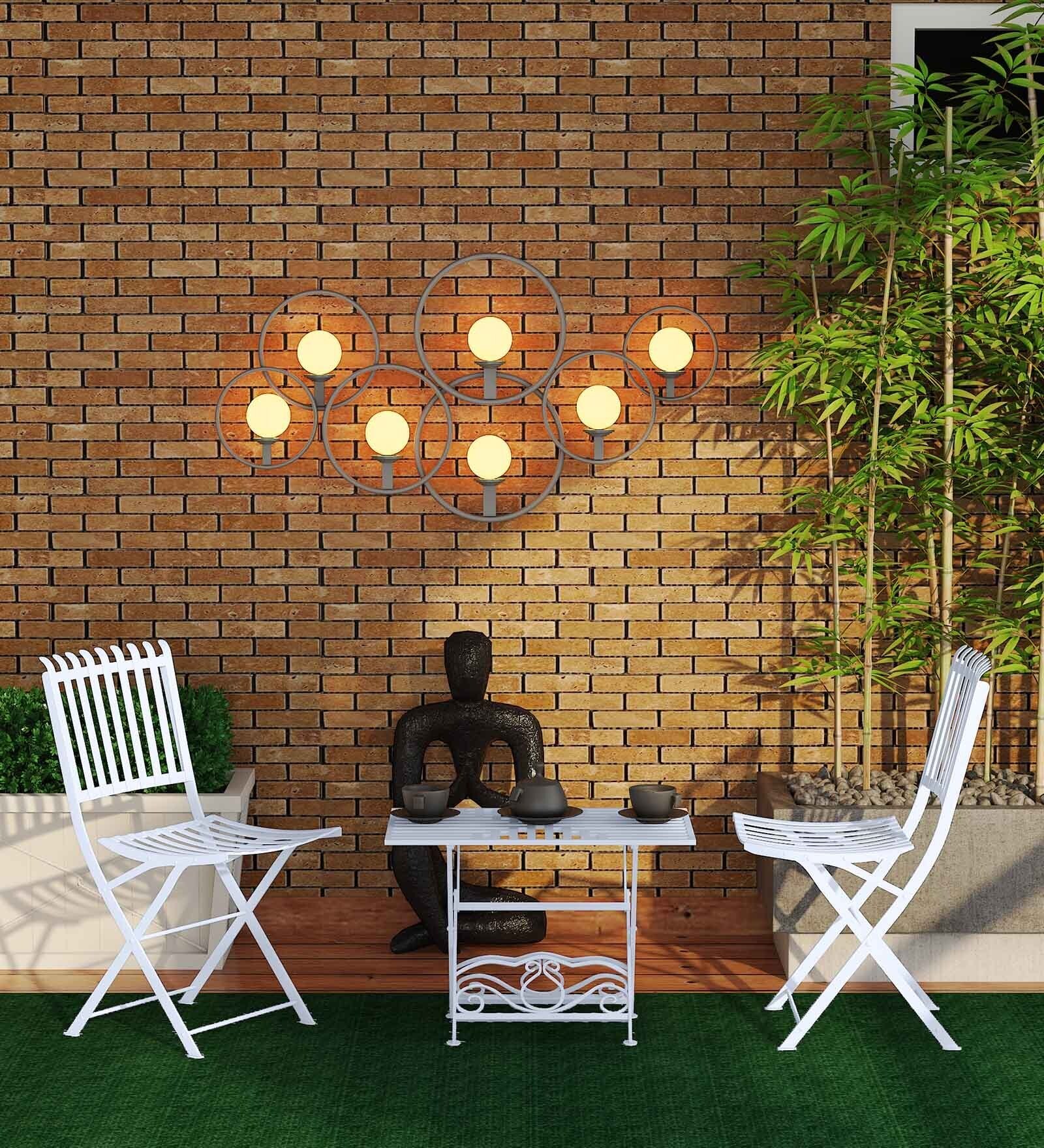 Varner Metal Outdoor Table Set with 2 Chairs in White Colour