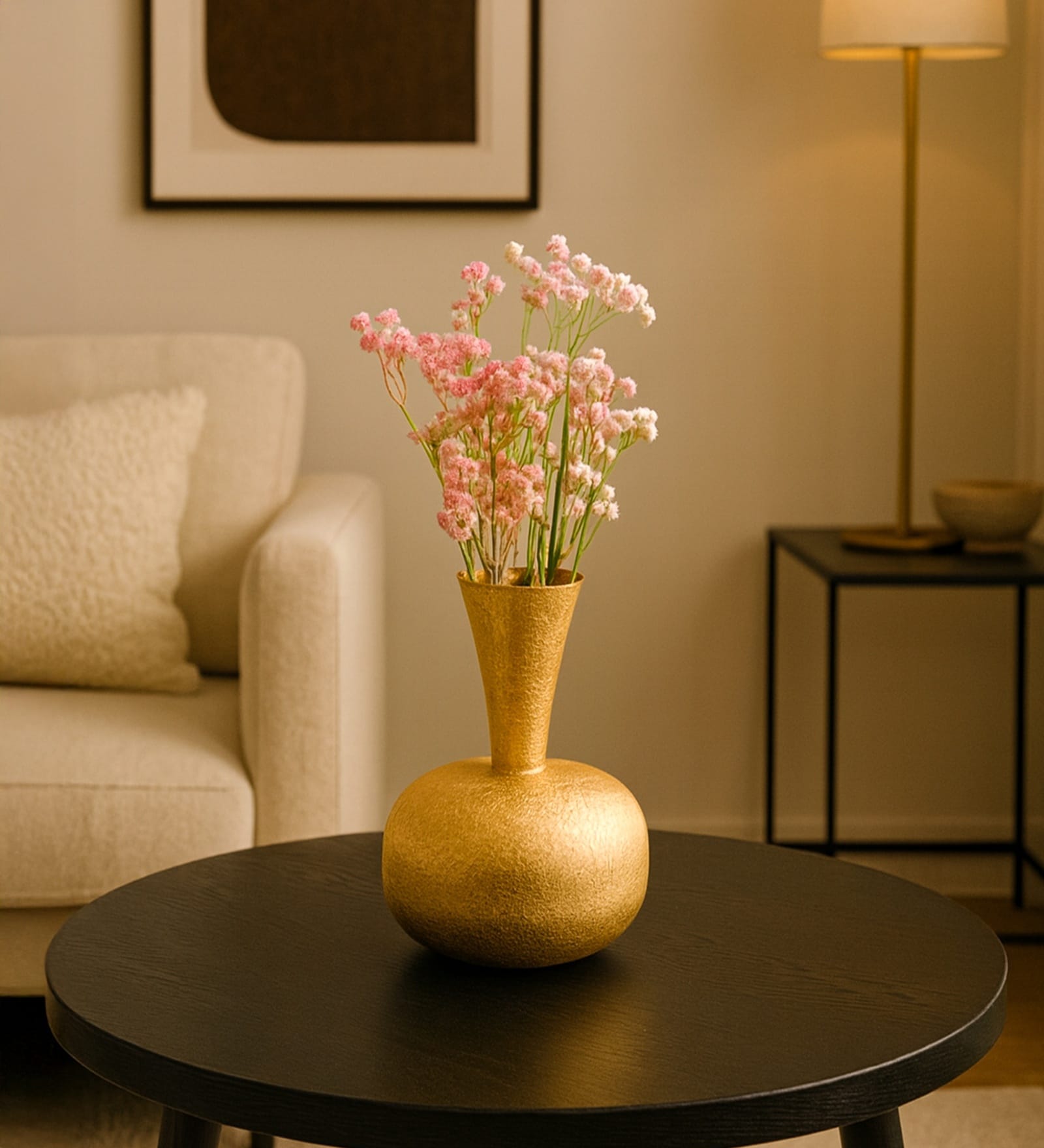Golden Metal Flower Vase