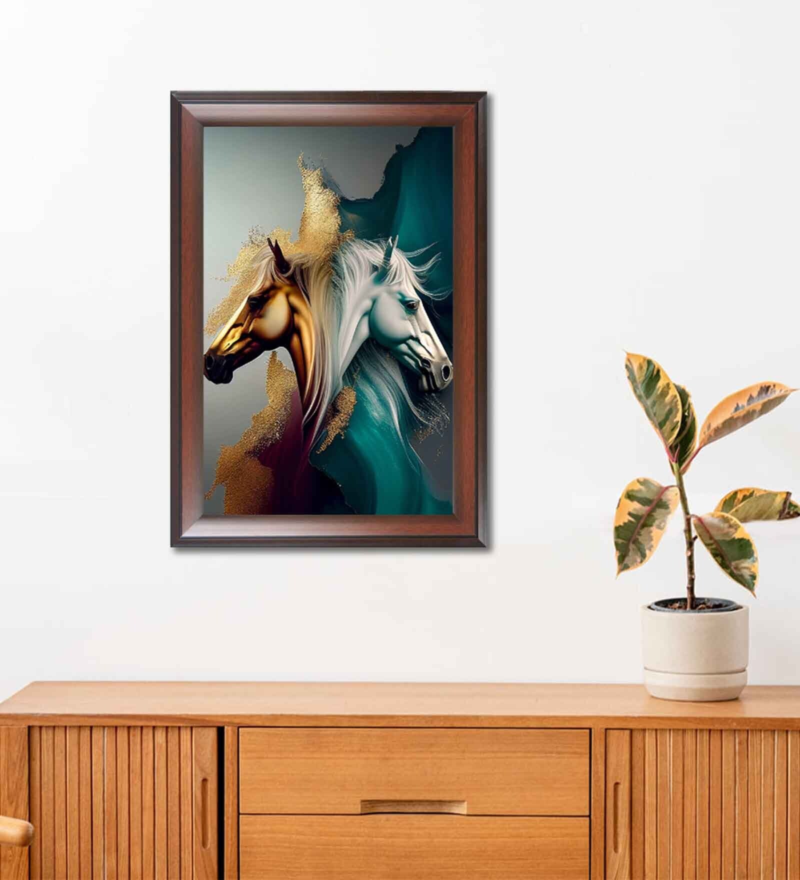 Buy Vastu Horses Brown Engineered Wood Wall Painting at 13% OFF by Wens ...