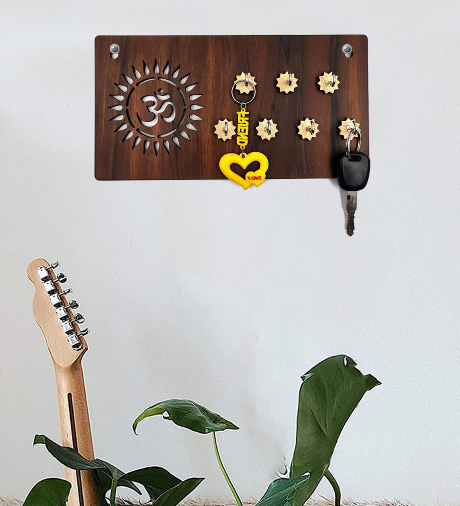 Buy Vastu Om\ Wooden 7 Hooks In Cream & Brown Key Holder at 30 OFF by