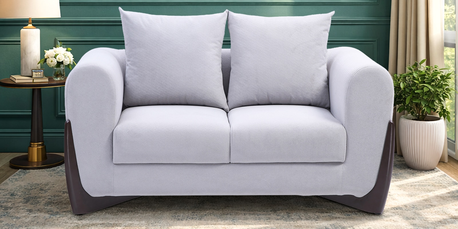 Valentini Boucl  Fabric 2 Seater Sofa in Ash Grey Colour