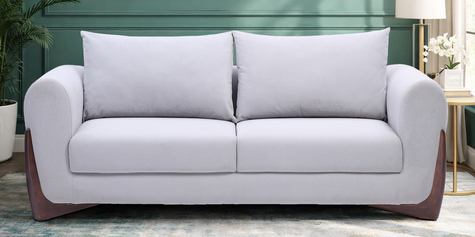 Valentini Boucl  Fabric 3 Seater Sofa in Ash Grey Colour