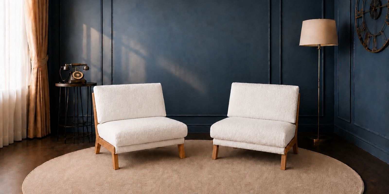 Varna White Boucle Upholstered 1+1 Seater Sofa Set Varna White Boucle Upholstered 1+1 Seater Sofa Set