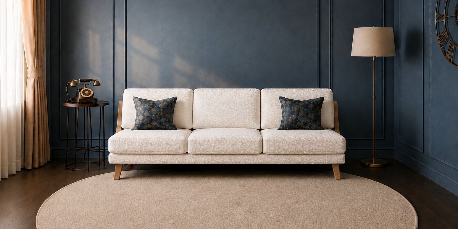 Varna White Boucle Upholstered 3 Seater Sofa Set Varna White Boucle Upholstered 3 Seater Sofa Set