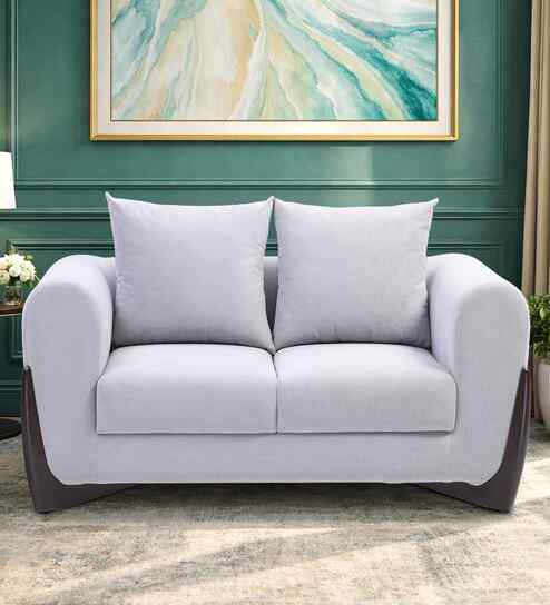 Valentini Boucl  Fabric 2 Seater Sofa in Ash Grey Colour