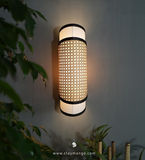 Valor Unique handmade Woven Wall Sconce Light, Natural/Bamboo Wall Sconce Light