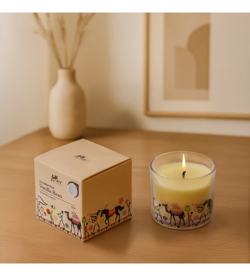 Vanilla Bean Glass Candle (White)