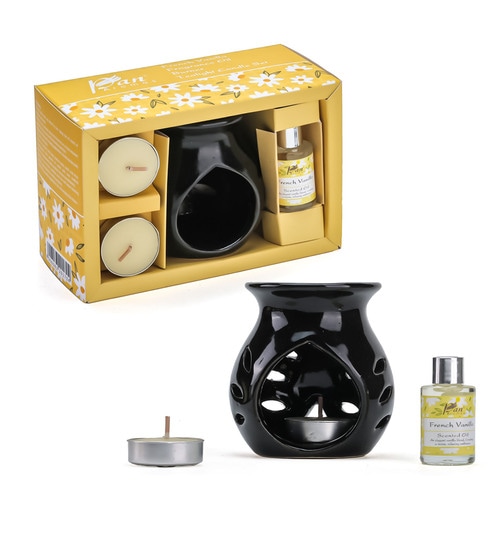 Vanilla Ceramic Burner Gift Set (Yellow)