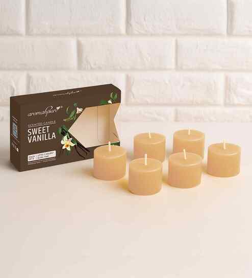 Vanilla Scented Set of 6 Votive Candles