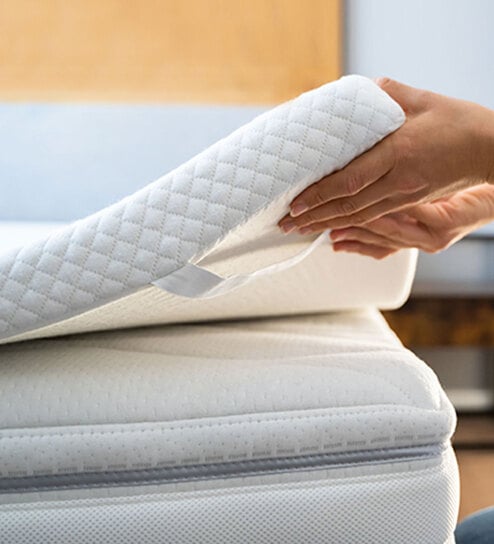 Vape Memory Foam Single Size Mattress Topper in Cream Colour