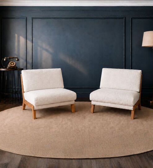 Varna White Boucle Upholstered 1+1 Seater Sofa Set