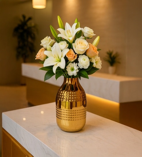 market 99 Golden Metal Flower Holder-picture-22